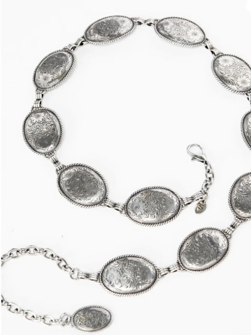 Tony Lama Women's Nicole Concho Belt Size XL Silver
